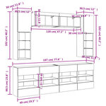 vidaXL Ensemble de meubles TV muraux 6Pièces et lumières LED sonoma gris