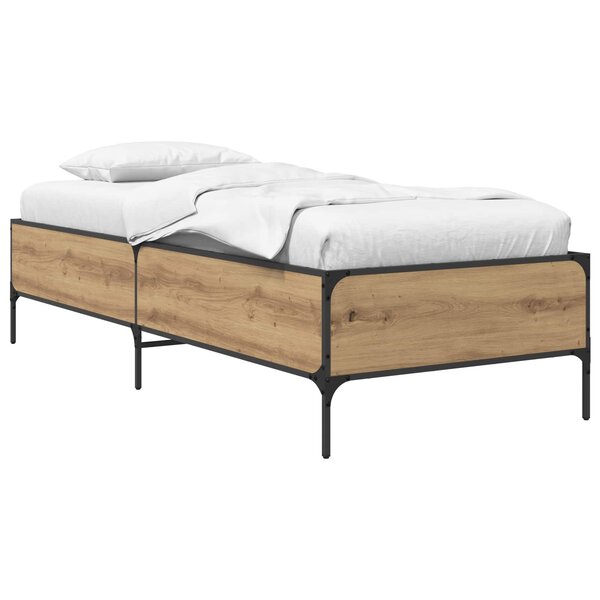 vidaXL Cadre de lit Chêne artisanal 80 x 200 cm Bois d'ingénierie