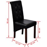 Vidaxl chaises de salle à manger 6 pièces noir similicuir