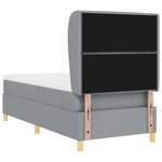 vidaXL Lit à ressorts avec matelas gris foncé 90x190 cm Gris clair