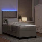 vidaXL Lit à ressorts avec matelas Taupe 100 x 200 cm tissu