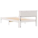 vidaXL Cadre de lit avec tête de lit Blanc 100 x 200 cm Pin massif