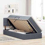 vidaXL Lit de Rangement avec matelas Gris foncé 100 x 200 cm Velours