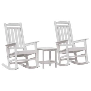 vidaXL Chaise à bascule 3 pc Blanc Polyéthylène