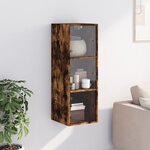 vidaXL Armoire murale avec portes en verre chêne fumé 35x37x100 cm