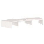 vidaXL Support de moniteur Blanc 60x24x10 5 cm Bois de pin solide