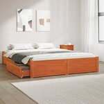 vidaXL Cadre de lit Cire marron 140 x 200 cm Bois de Pin Massif