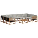 vidaXL Ensemble de canapés d'extérieur 10 Pièces Gris Naturel et Clair