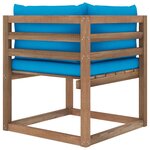 vidaXL Canapé d'angle palette de jardin avec coussins bleu clair