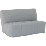 Banquette BZ - Tissu 100  Coton gris clair - Couchage 140 x 190 cm