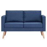 vidaXL Ensemble de canapé 2 Pièces tissu bleu