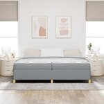 vidaXL Cadre de lit avec matelas Gris clair 200 x 200 cm tissu