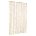 vidaXL Rideau anti-mouches beige et blanc 118x220 cm chenille