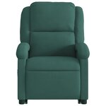 vidaXL Fauteuil inclinable de massage électrique vert foncé velours