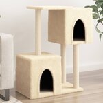 vidaXL Arbre à chat avec griffoirs en sisal Crème 86 cm