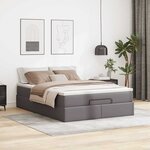 VidaXL Cadre de lit ottoman avec matelas gris 140x200 cm similicuir