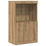 Buffet vidaXL avec lumières LED Chêne Artisan 60x37x100 cm