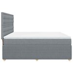 vidaXL Sommier à lattes de lit avec matelas Gris clair 180x200cm Tissu