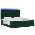 vidaXL Cadre de lit ottoman avec matelas vert foncé 160x200 cm velours