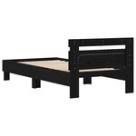 vidaXL Cadre de lit avec LED Chêne noir 90 x 190 cm Bois d'ingénierie
