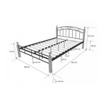 Design metal lit double 180 x 200 cadre de lit lattes bois neuf