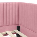 vidaXL Cadre de lit d'angle avec tête de lit Rose 80 x 200 cm Velours
