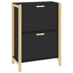 vidaXL Armoire à chaussures Noir 57 5x33x80 cm Bois d'ingénierie