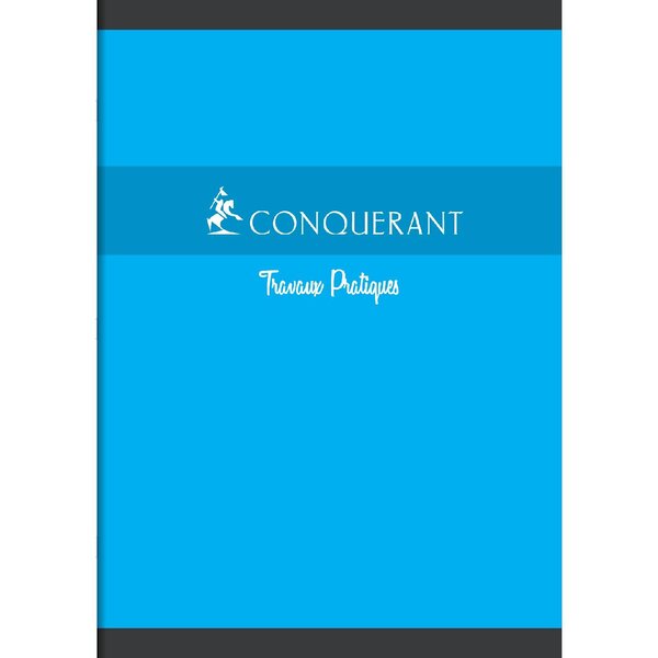 Cahier TP agrafé A4 96P 70g/90G seyes/uni coloris aléatoires CONQUÉRANT
