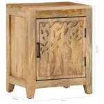 vidaXL Table de chevet 40x30x50 cm Bois de manguier massif