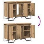vidaXL Meuble sous évier Chêne artisanal 91x35x60 cm Bois d'ingénierie