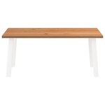 vidaXL Table à manger marron clair bois de chêne massif rectangulaire
