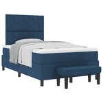 vidaXL Lit à ressorts avec coussin Bleu 120 x 190 cm tissu