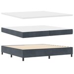Lit à sommier à ressorts vidaXL avec matelas et LED Gris foncé 200x200 cm Velours