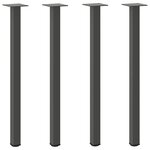 vidaXL Pieds de table console 4 pièces Anthracite 72-74 cm Acier
