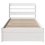 vidaXL Cadre de lit avec tête de lit sans matelas blanc 75x190 cm