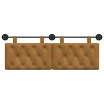 vidaXL Tête de lit suspendue Avec lumière LED Marron Velours