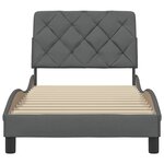 vidaXL Cadre de lit sans matelas gris foncé 90x200 cm tissu
