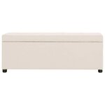 Banquette pouf tabouret meuble banc avec compartiment de rangement 116 cm crème polyester 3002063
