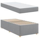 vidaXL Cadre de lit avec matelas Gris clair 100 x 200 cm tissu