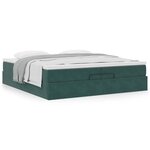 vidaXL Cadre de lit ottoman avec matelas vert foncé 200x200 cm velours