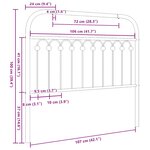 vidaXL Tête de lit de remplacement métal blanc 100 cm