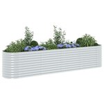 vidaXL Jardinière surélevée 400x80x81 cm acier galvanisé argenté