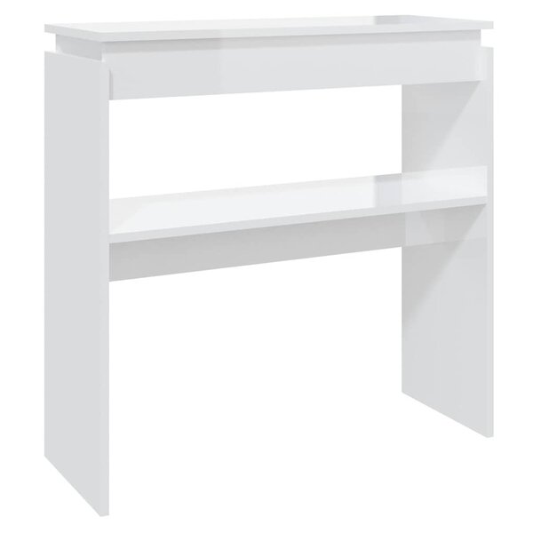 vidaXL Table console blanc brillant 80x30x80 cm bois d'ingénierie