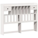 vidaXL Lit bibliothèque sans matelas blanc 150x200 cm bois pin massif