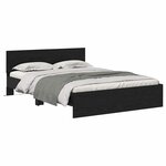 vidaXL Cadre de lit Chêne noir 150 x 200 cm Bois d'ingénierie