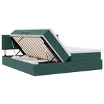vidaXL Lit de rangement LED avec matelas Vert foncé 180 x 200 cm