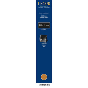 Bandes Klemmfix double soudure 210 x 21 mm pour timbres-poste. Fond - Noir