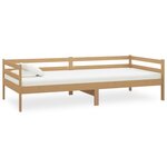 vidaXL Lit de repos et matelas 90x200cm Marron miel Bois de pin massif