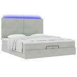vidaXL Cadre de lit ottoman avec matelas gris clair 200x200 cm velours