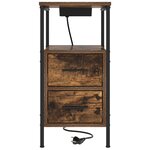 vidaXL Armoires de chevet avec tiroir 2 Pièces Chêne fumé 30 x 48 x 61 cm